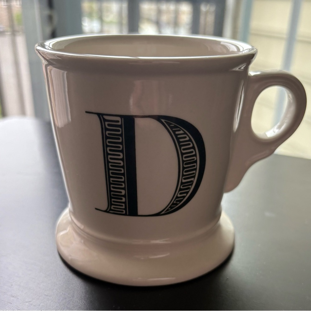 ANTHROPOLOGIE “D” Ceramic Mug